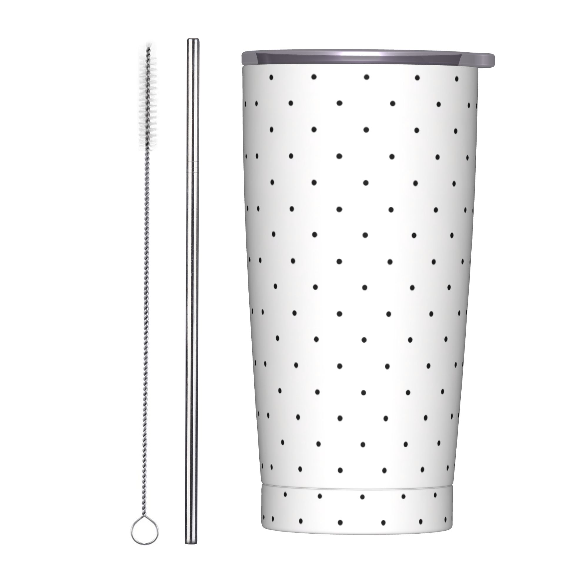 Black & White Polka Dot Patter - Tumbler 20Oz White ulasan dan harga