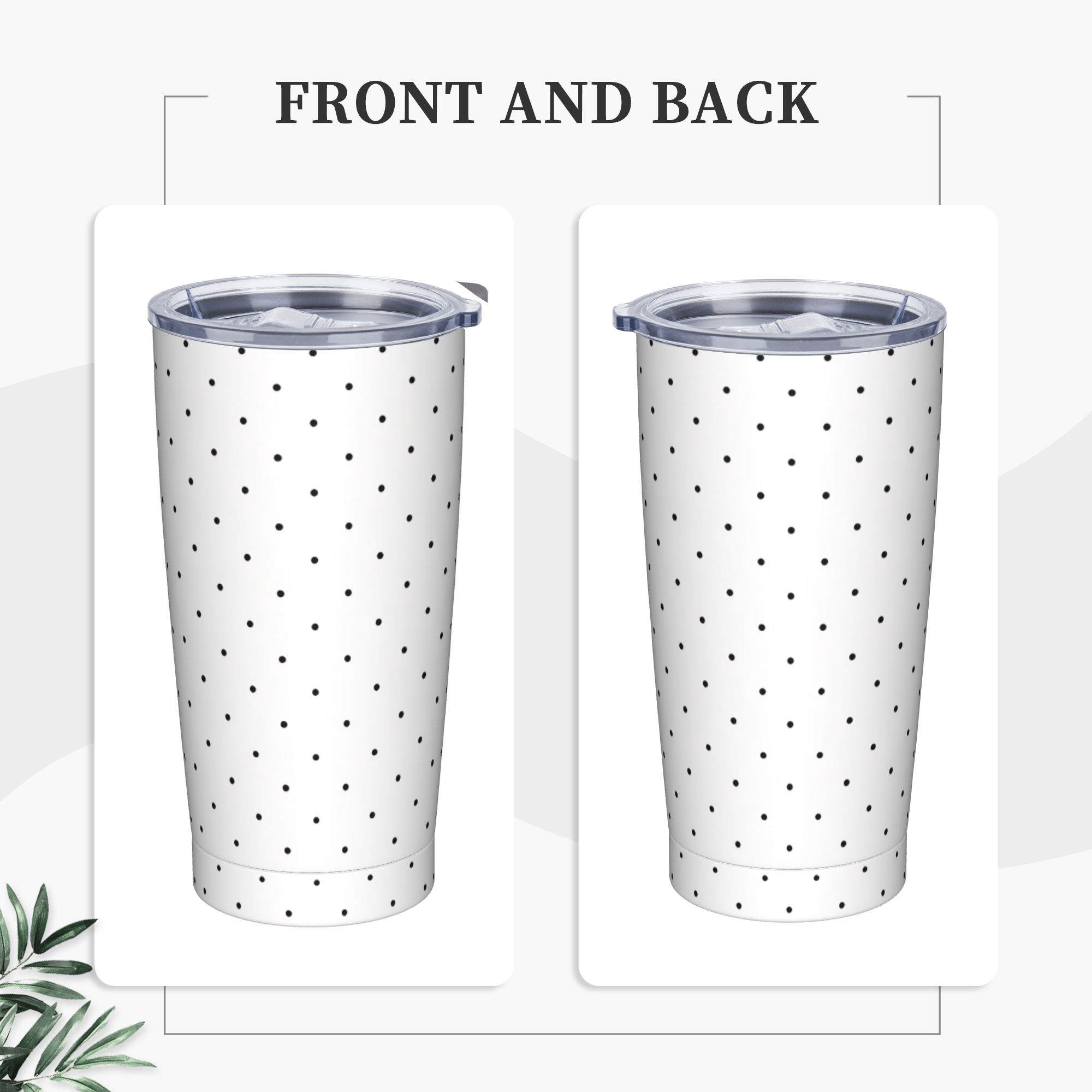 Black & White Polka Dot Patter - Tumbler 20Oz White ulasan dan harga