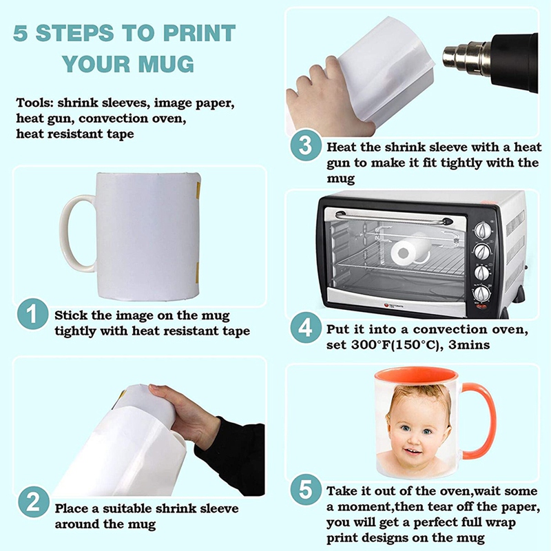 8X12 Inch Sublimation Shrink W - Sublimation Mug White ulasan dan harga
