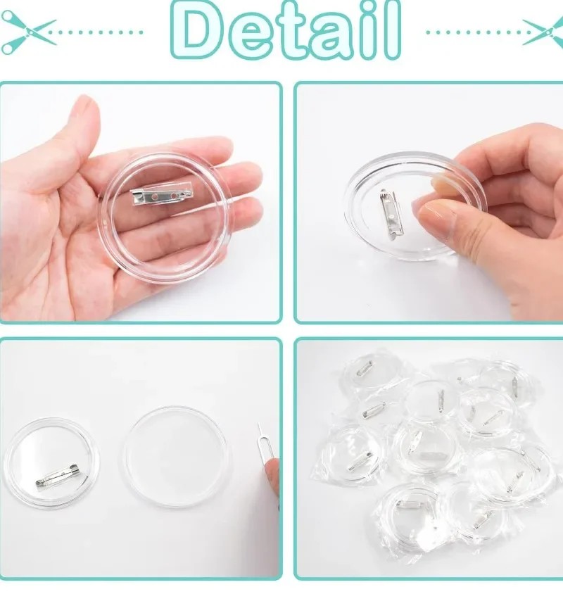 30pcs acrylic blank badge pin  - Button Badge Blank ulasan dan harga