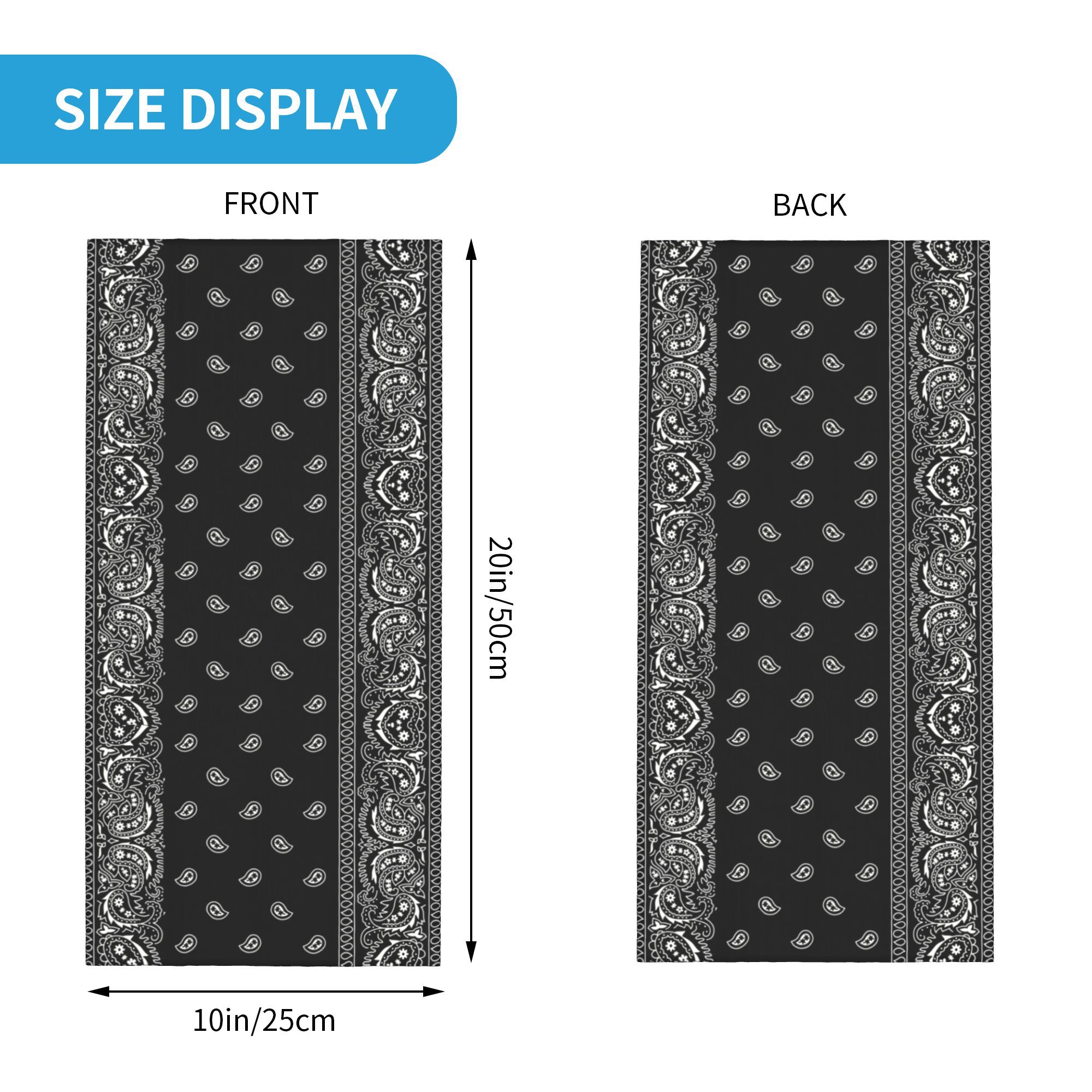Custom Black And White Paisley - Bandana Blank White ulasan dan harga