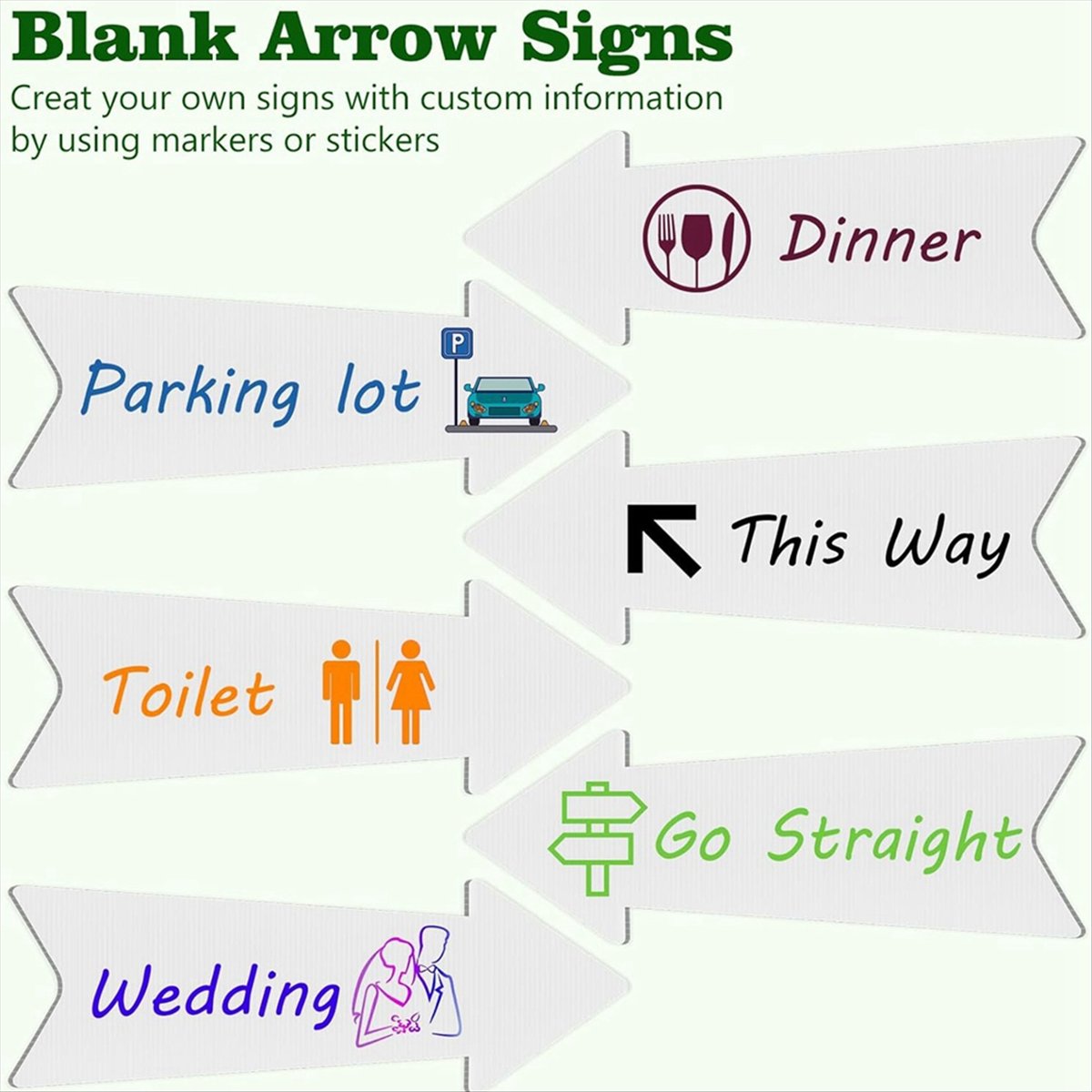 (AIMA) Directional Arrows Sign - Yard Sign Blank ulasan dan harga