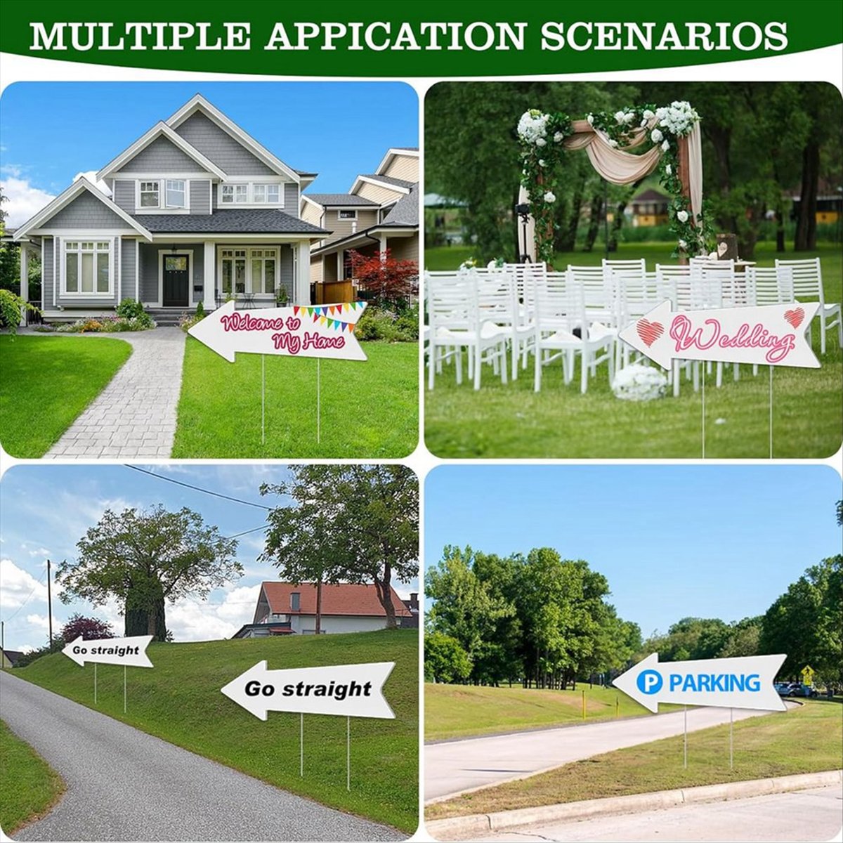 (AIMA) Directional Arrows Sign - Yard Sign Blank ulasan dan harga