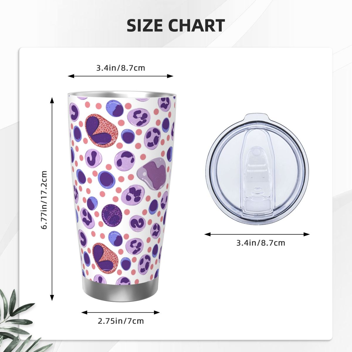 Large White Blood Cell Pattern - Tumbler 20Oz White ulasan dan harga