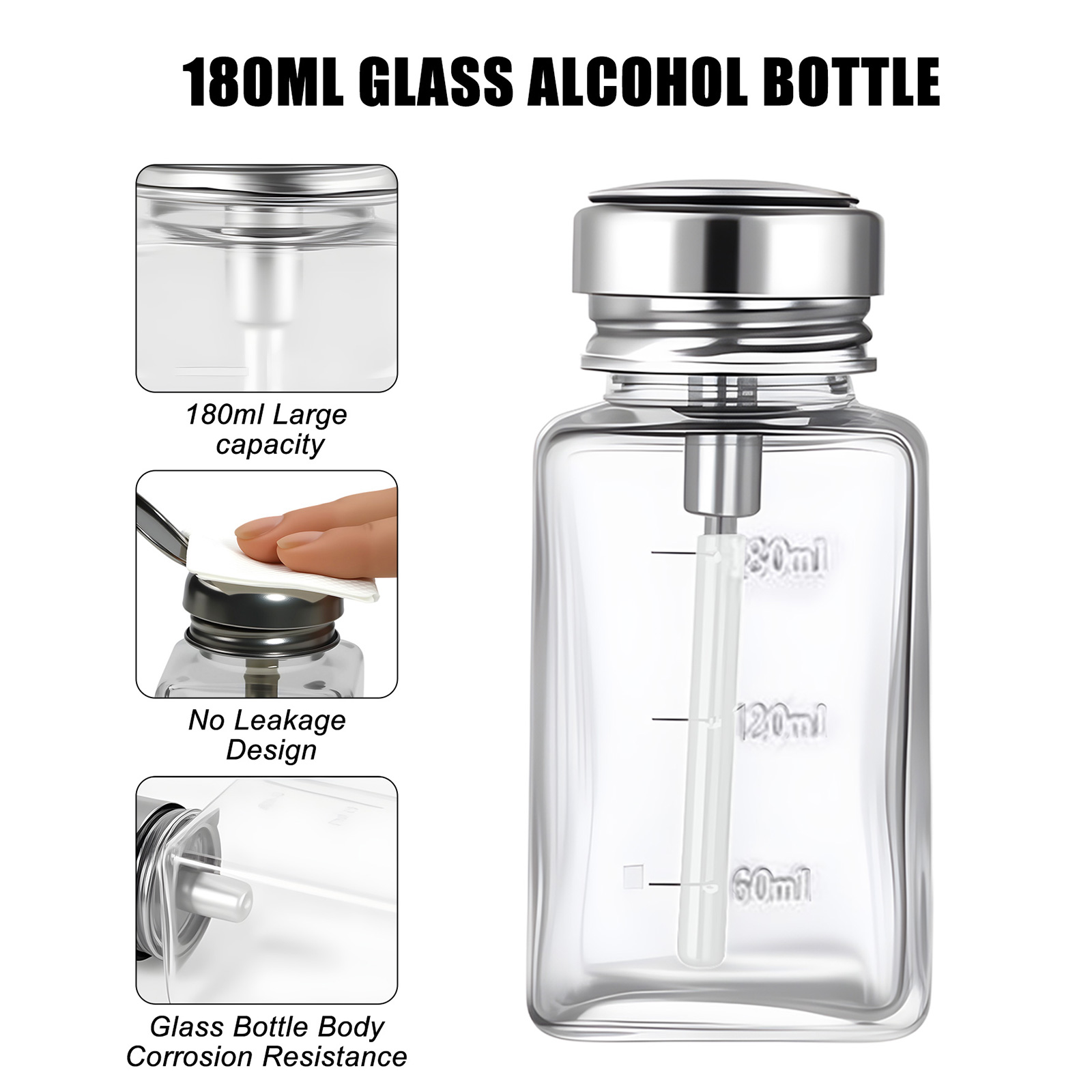 180ml Nail Glass Bottle Press  - Water Bottle Blank ulasan dan harga