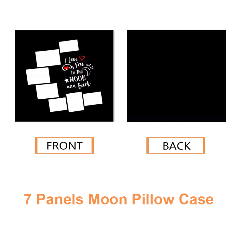 10pcs/Lot 7 Panels Blank Moon  - Pillow Cover Sublimation ulasan dan harga