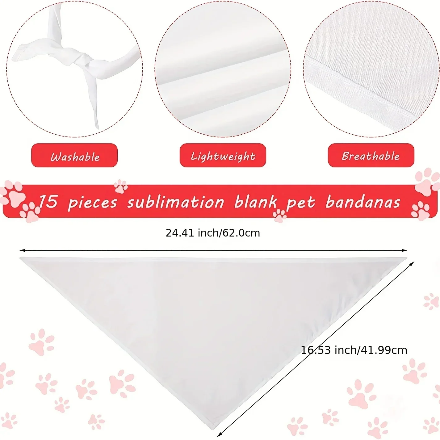 30pcs White Polyester Blank Do - Bandana Blank White ulasan dan harga