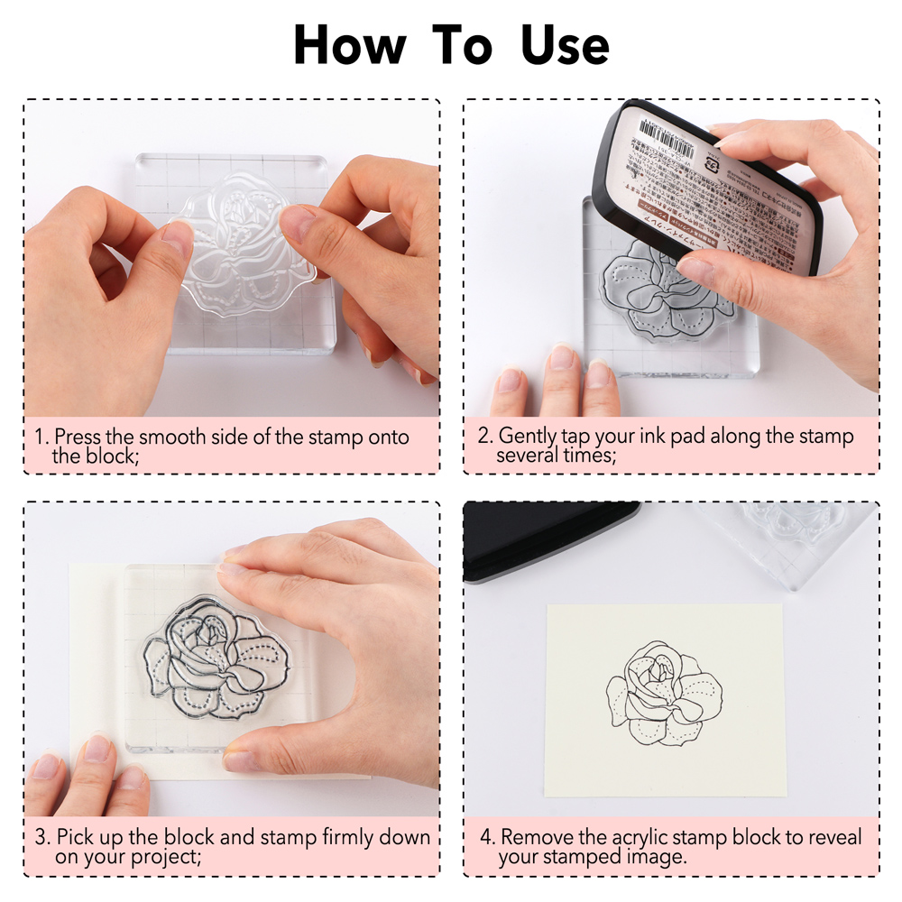 3pcs Clear Acrylic Stamp Block - Photo Acrylic Block ulasan dan harga
