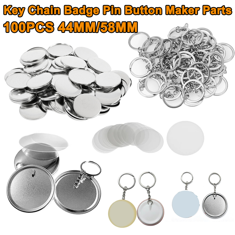 100PCS 44MM 58MM Plastic Metal - Button Badge Blank ulasan dan harga