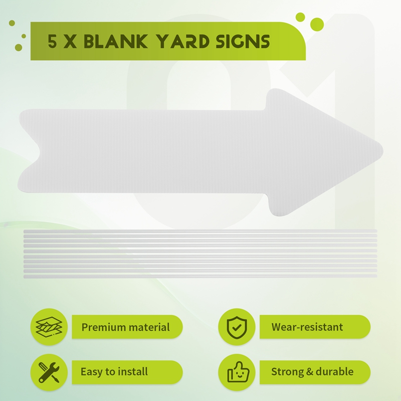 5 Pack White Blank Wedding Dir - Yard Sign Blank ulasan dan harga