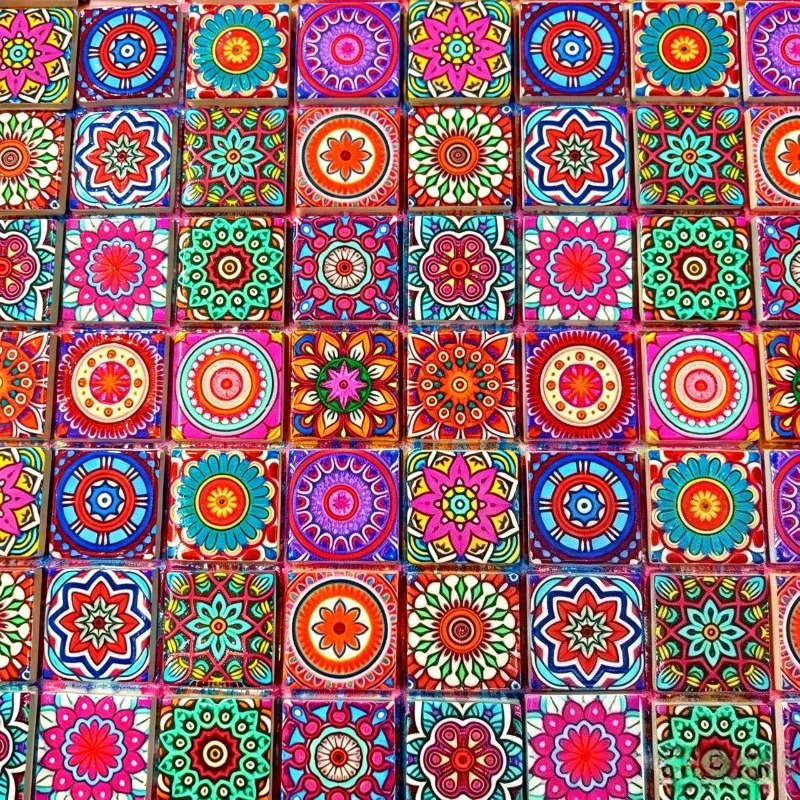 Mandala Print Ceramic Mosaic 1 - Ceramic Tile Blank ulasan dan harga