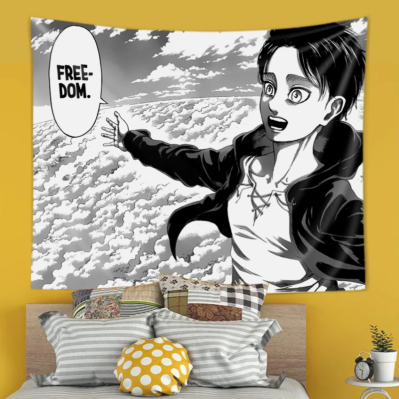Eren Yeager Freedom Manga Post - Canvas Wrap Ready ulasan dan harga