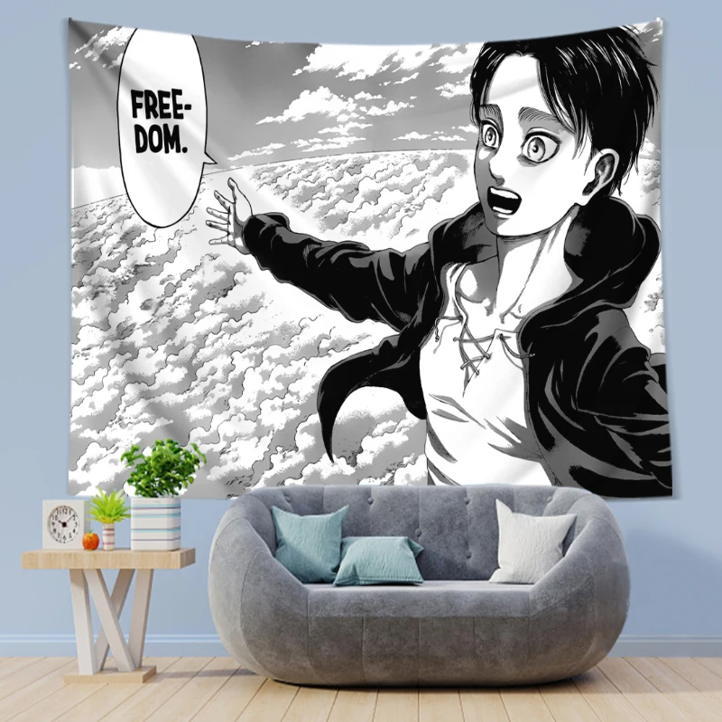 Eren Yeager Freedom Manga Post - Canvas Wrap Ready ulasan dan harga