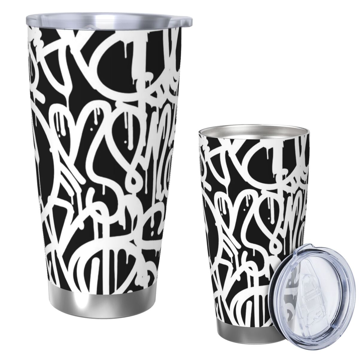 Black And White Graffiti Stain - Tumbler 20Oz White ulasan dan harga