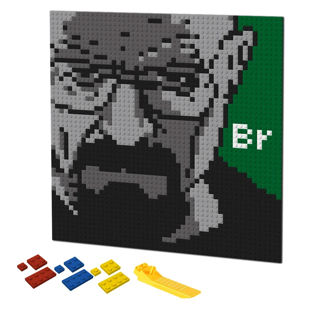 Retro Pixel Art Building Block - Puzzle Blank White ulasan dan harga