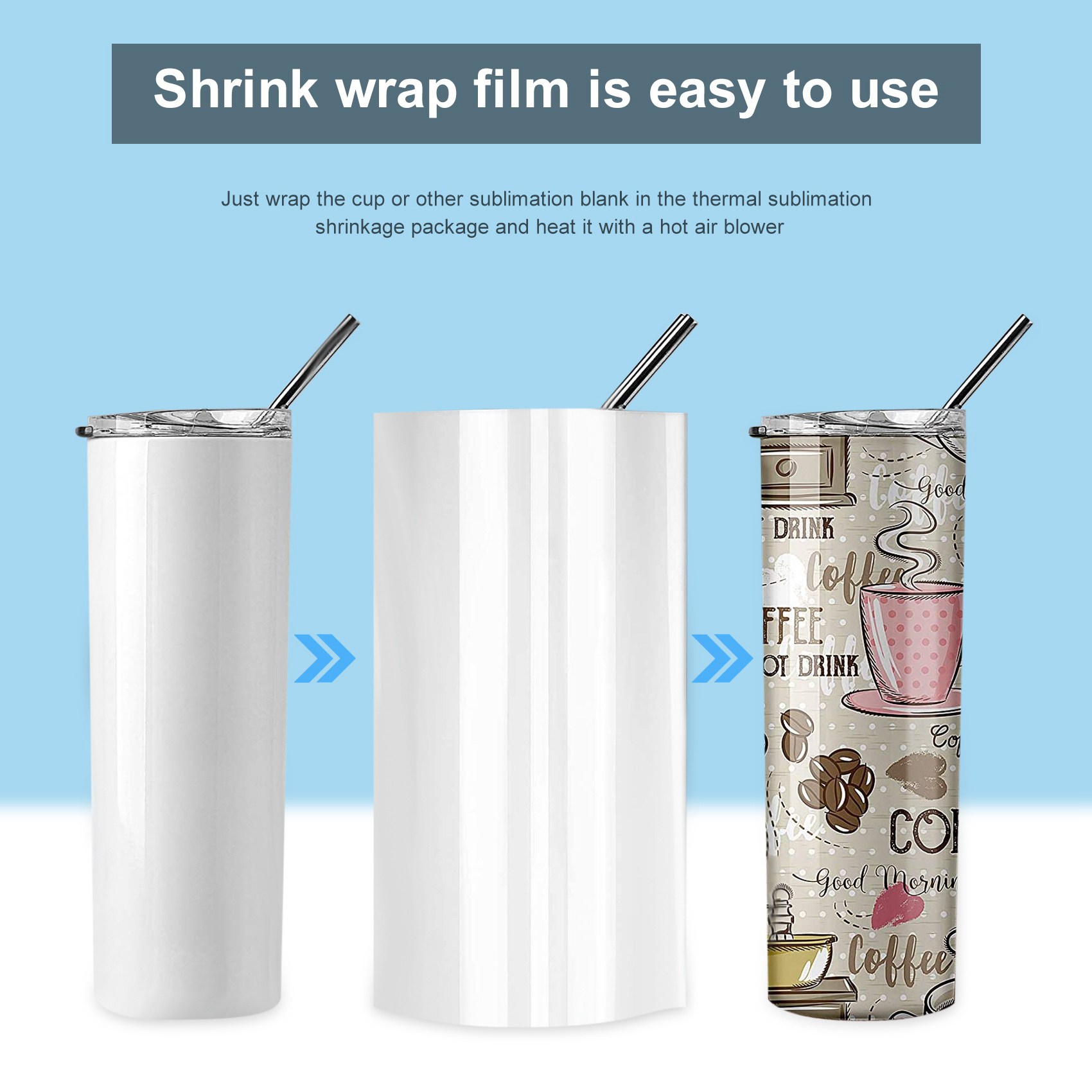 -FTGT 30Pcs Sublimation Shrink - Sublimation Mug White ulasan dan harga