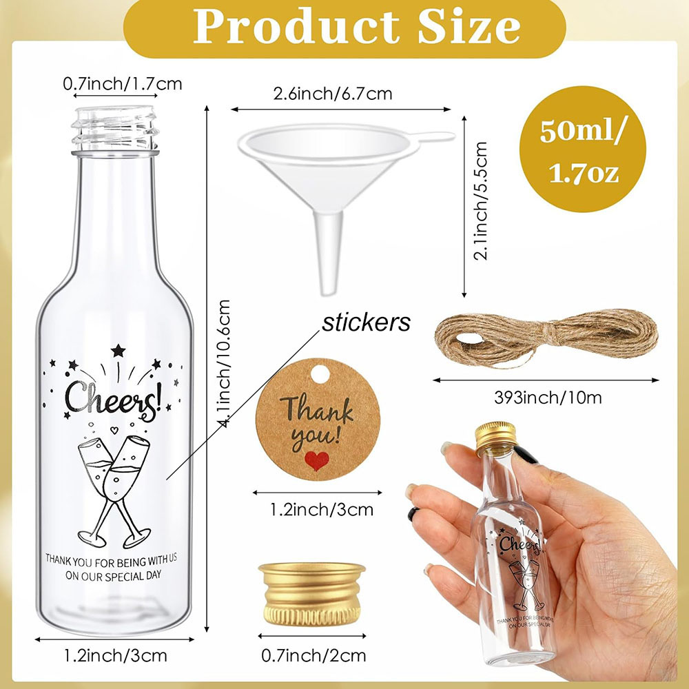50Pack Mini Liquor Bottles,1.7 - Water Bottle Blank ulasan dan harga