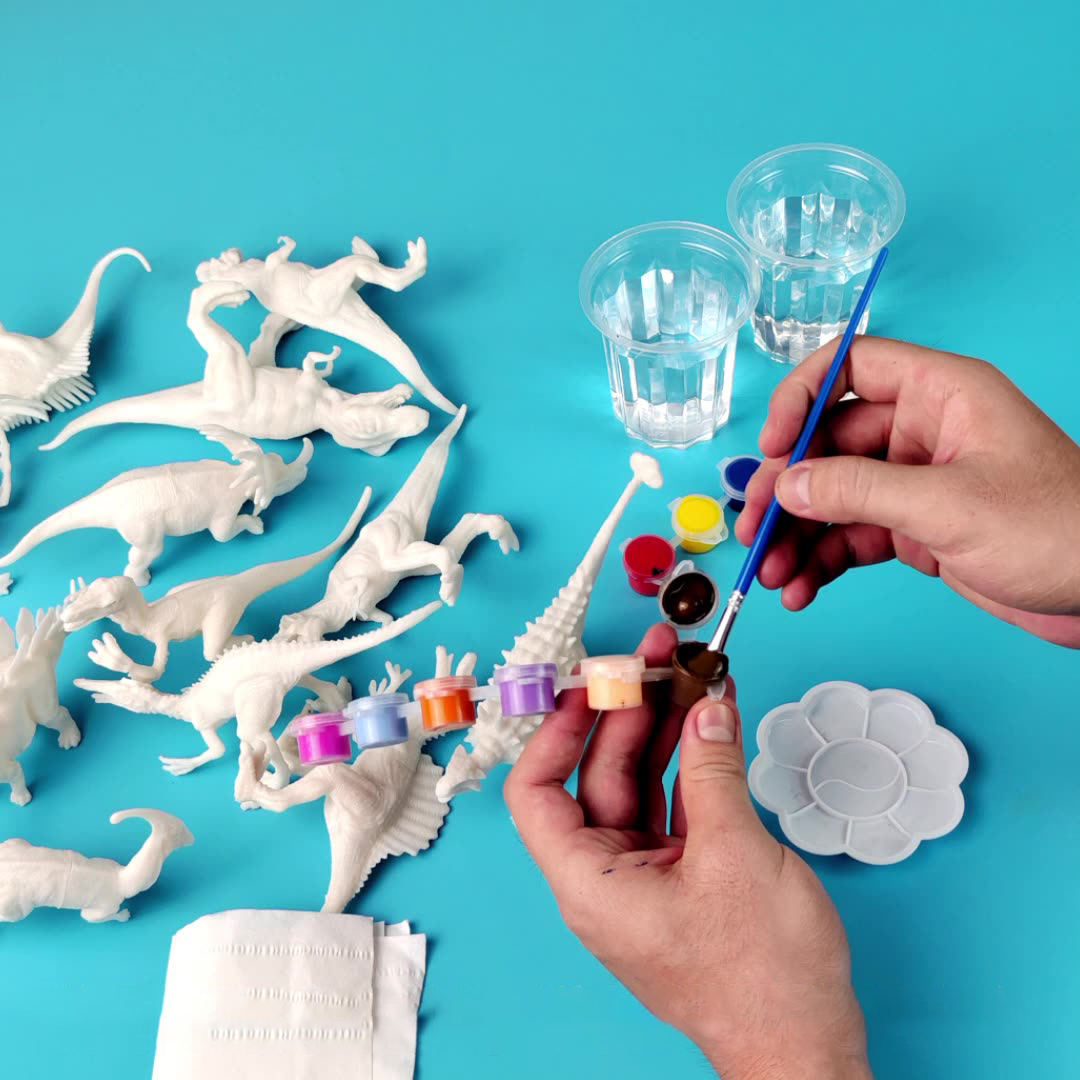 6pcs/8pcs, DIY Coloring Dinosa - Puzzle Blank White ulasan dan harga