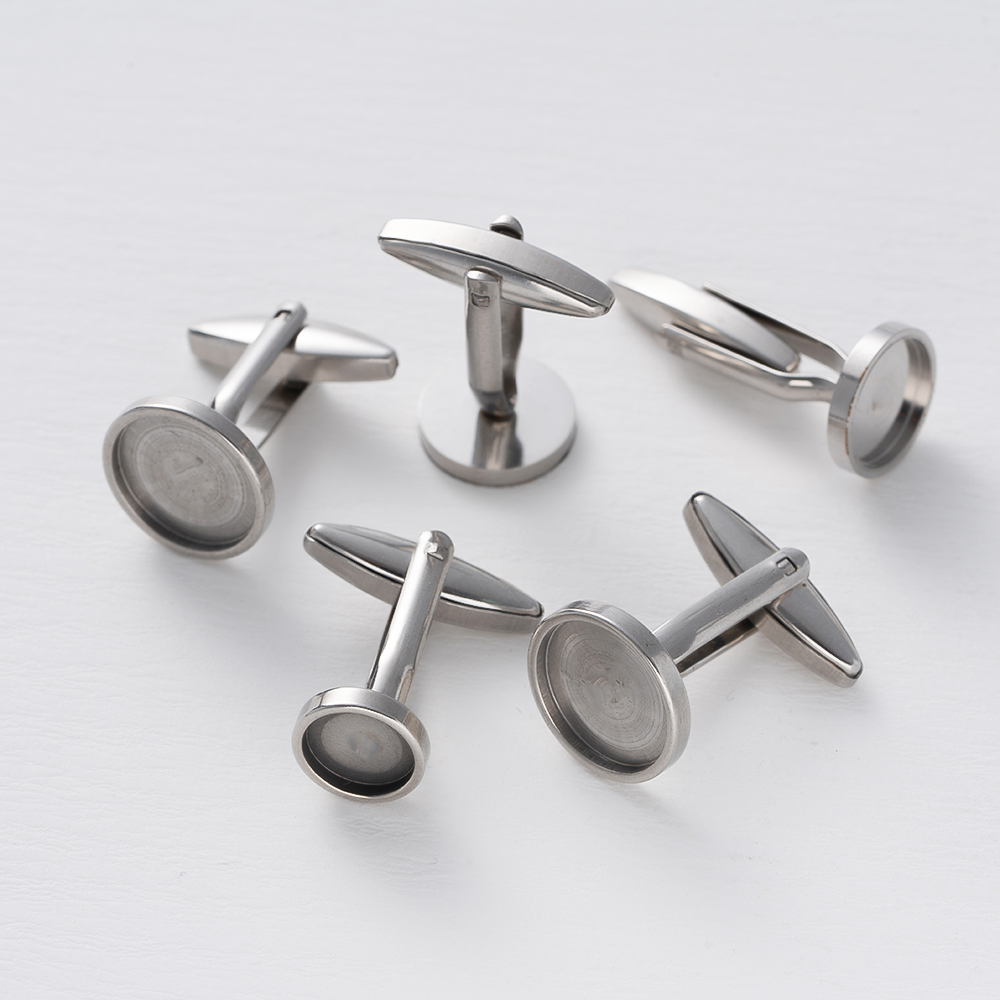 5Pcs Stainless Steel Cufflinks - Metal Photo Panel ulasan dan harga