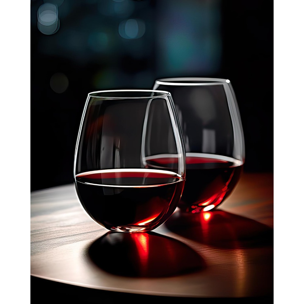 Stemless Wine Glasses Set of 4 - Tumbler 20Oz White ulasan dan harga