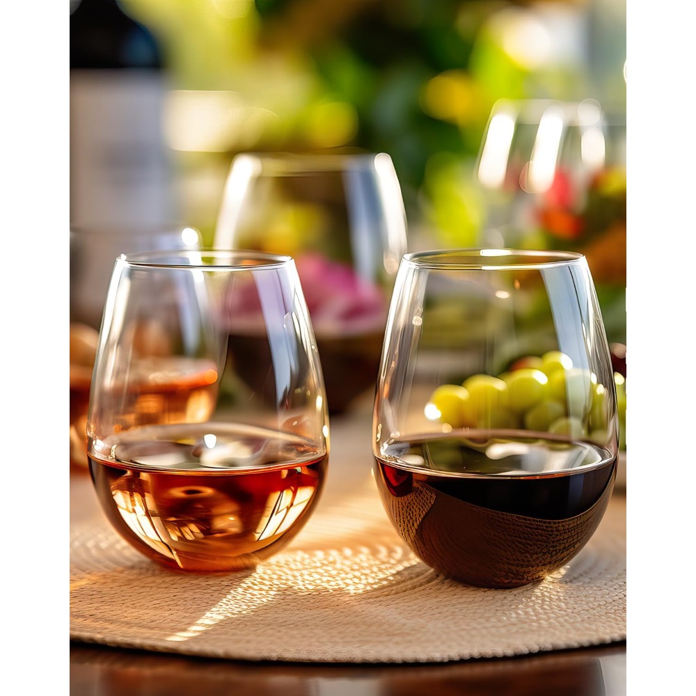 Stemless Wine Glasses Set of 4 - Tumbler 20Oz White ulasan dan harga
