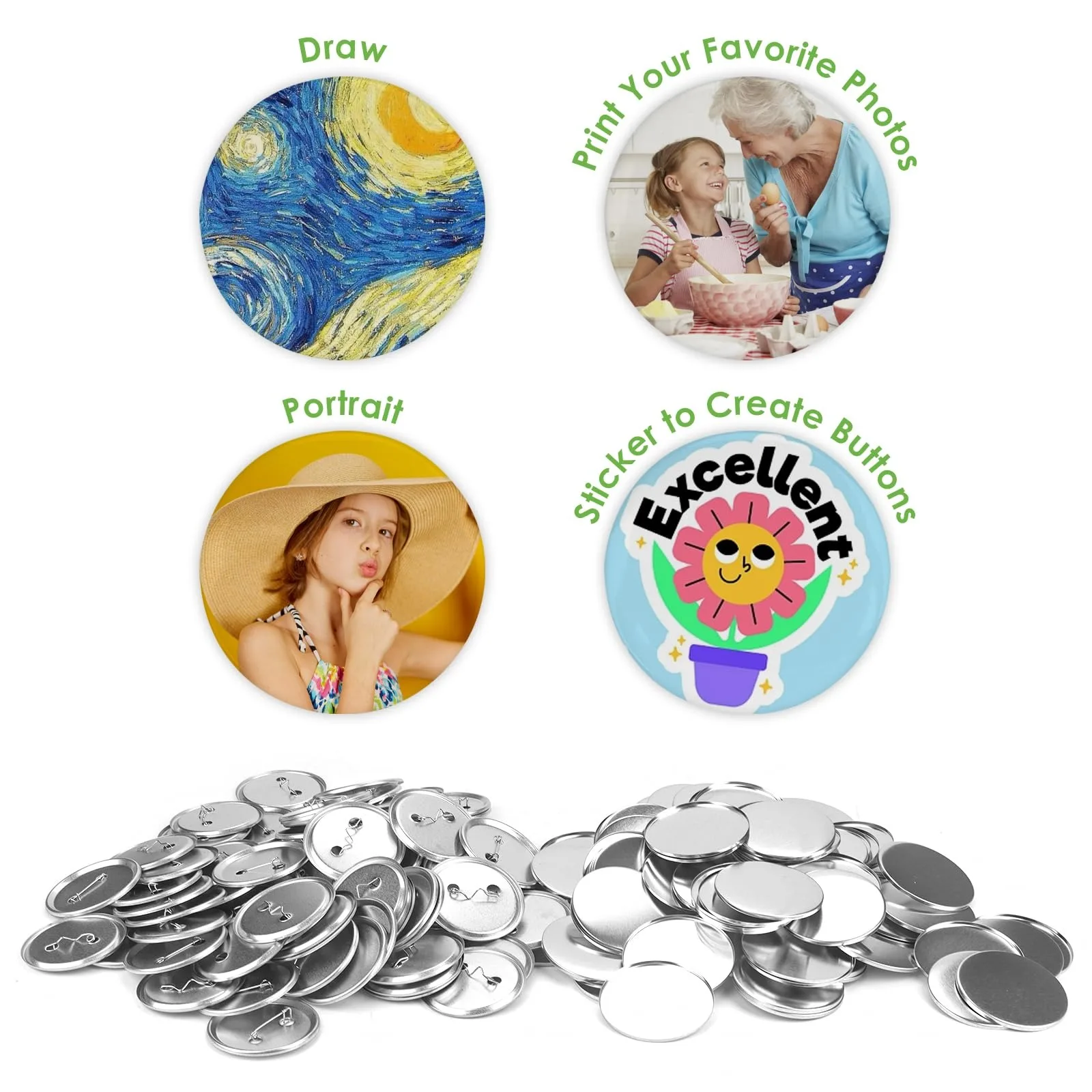 100PCS Blank Button Making Sup - Button Badge Blank ulasan dan harga