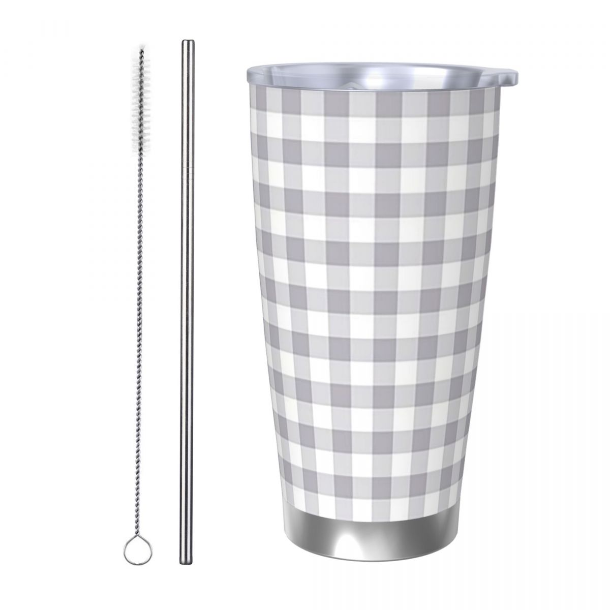 Gray And White Gingham Stainle - Tumbler 20Oz White ulasan dan harga