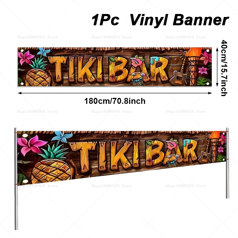 Tiki Bar Banner Tropical Hawai - Yard Sign Blank ulasan dan harga