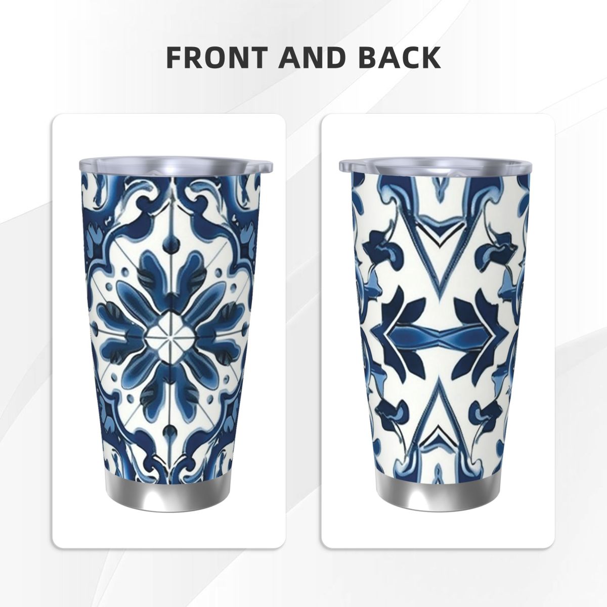 Blue And White Majolica Patter - Tumbler 20Oz White ulasan dan harga