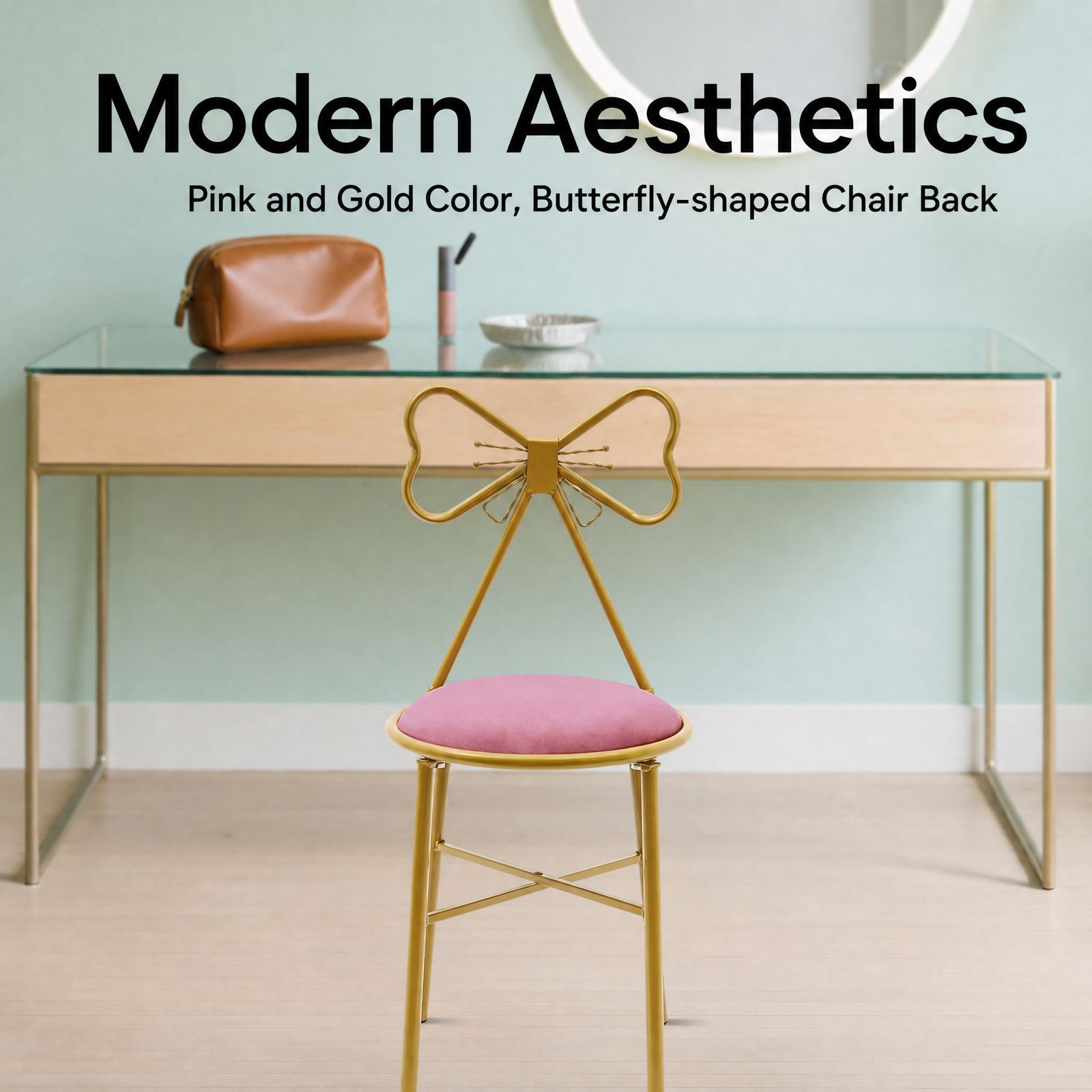 Pink Butterfly Backrest Vanity - Metal Photo Panel ulasan dan harga