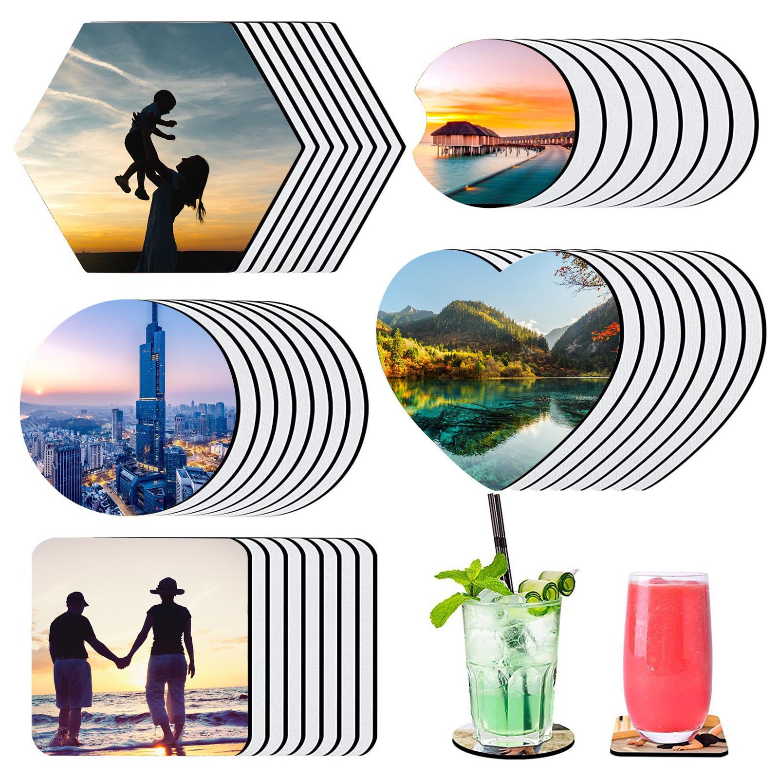 40Pcs Sublimation Cup Coasters - Coaster Sublimation Blank ulasan dan harga