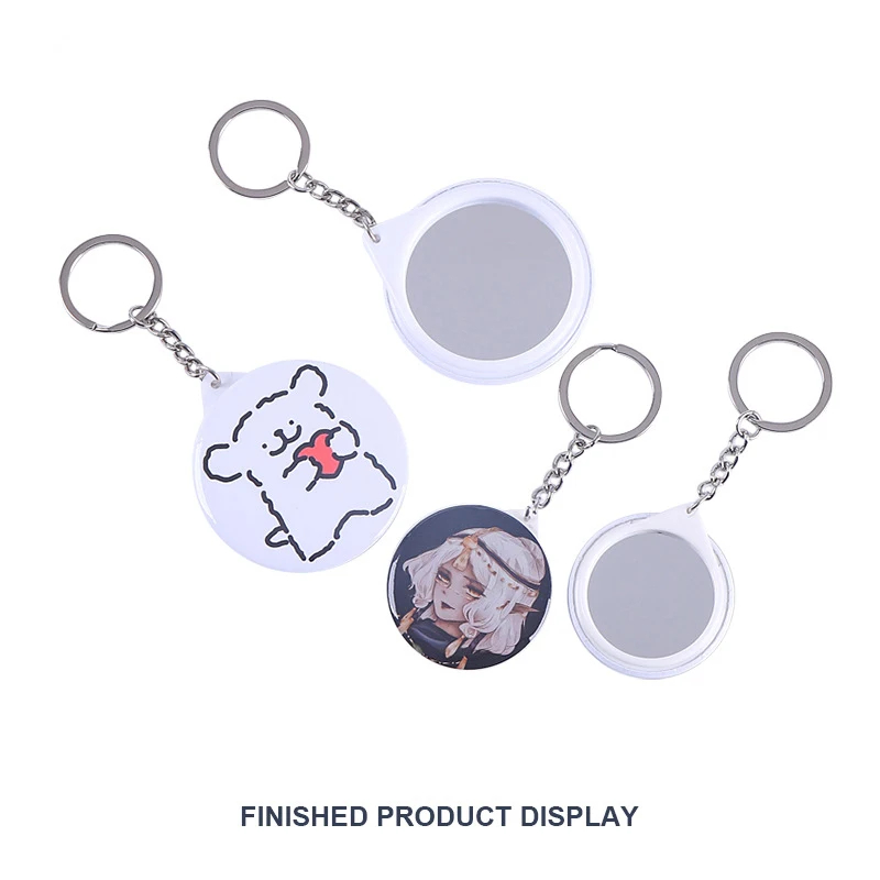 New 100PCS Key Ring Mirror Bla - Button Badge Blank ulasan dan harga
