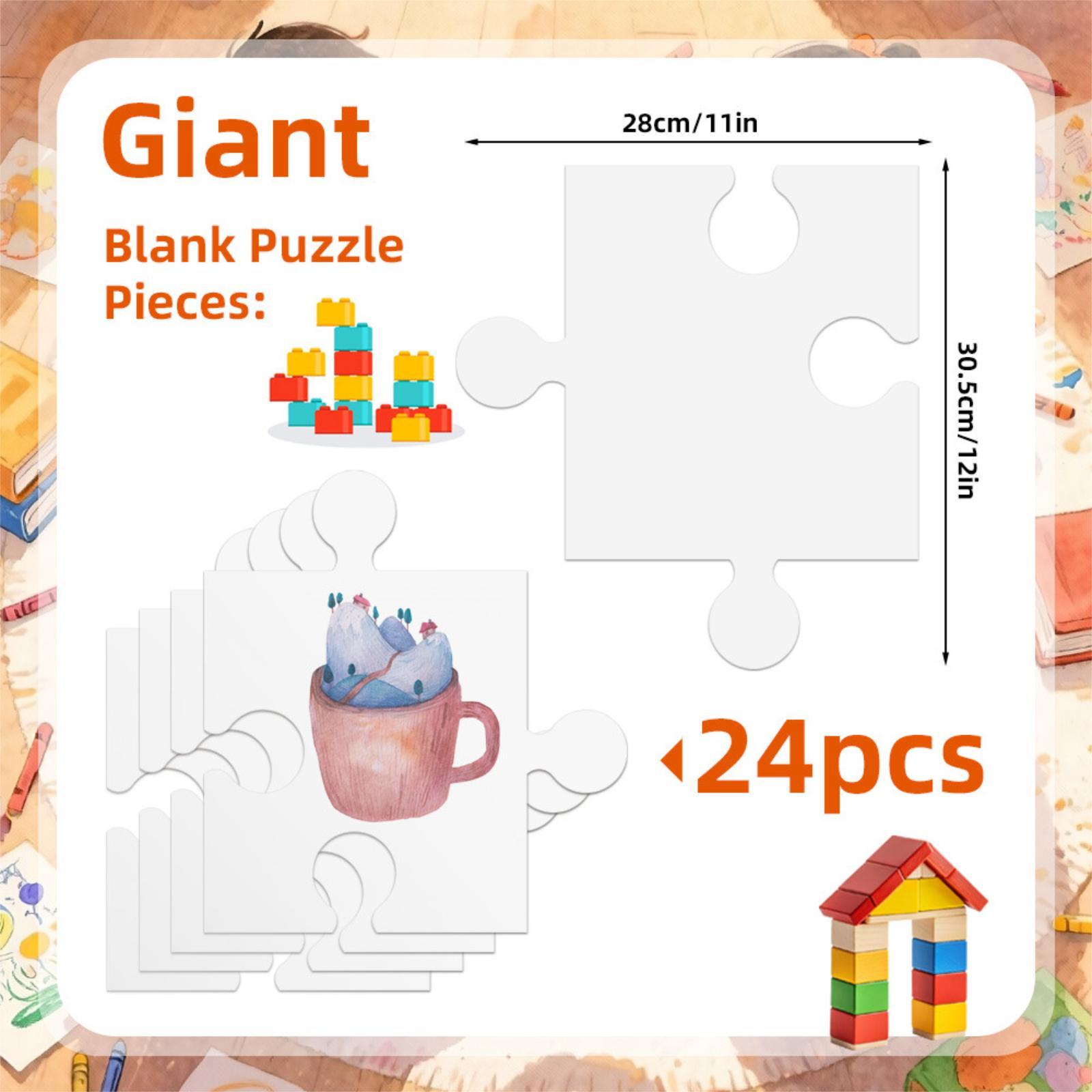 24Pcs White Cardboard Blank Ji - Puzzle Blank White ulasan dan harga