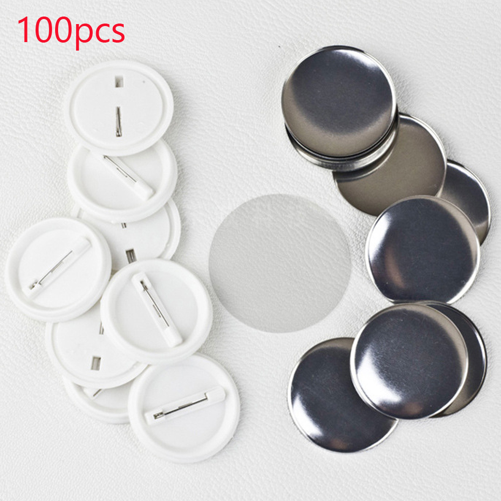 100Pcs/set Plastic Blank Badge - Button Badge Blank ulasan dan harga