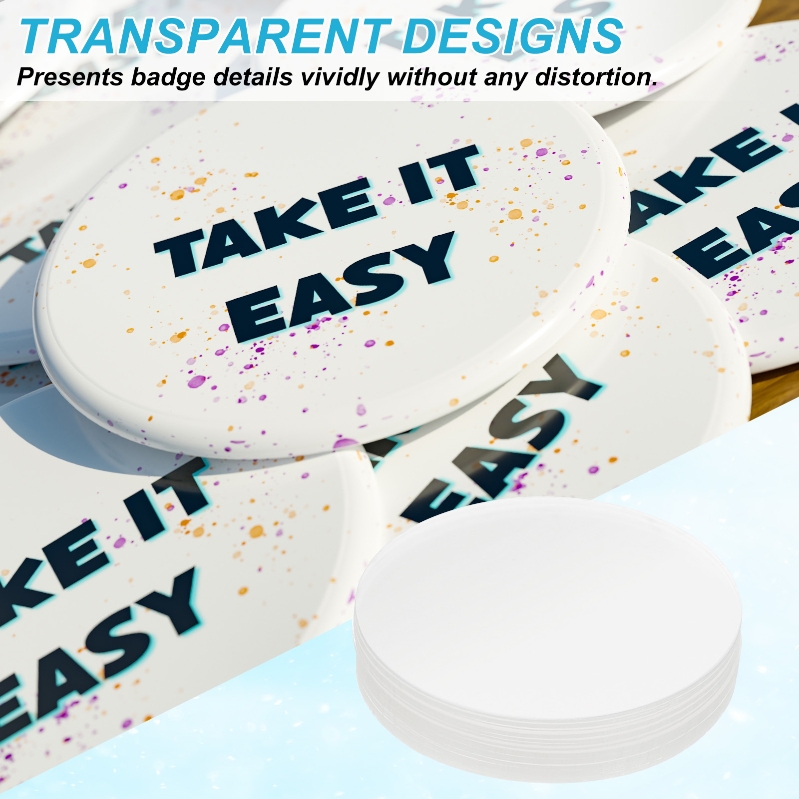 44/48/54/61/65/70mm Badge Film - Button Badge Blank ulasan dan harga
