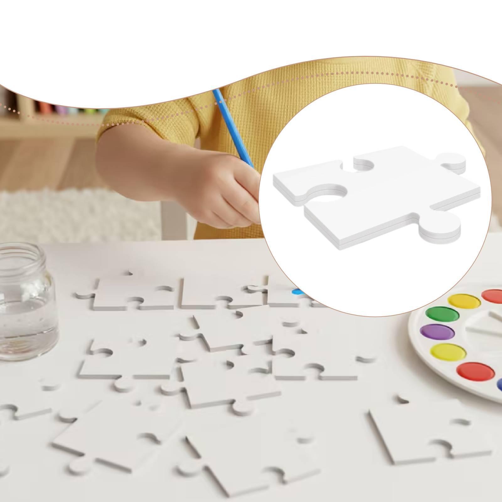 24x White Cardboard Blank Jigs - Puzzle Blank White ulasan dan harga