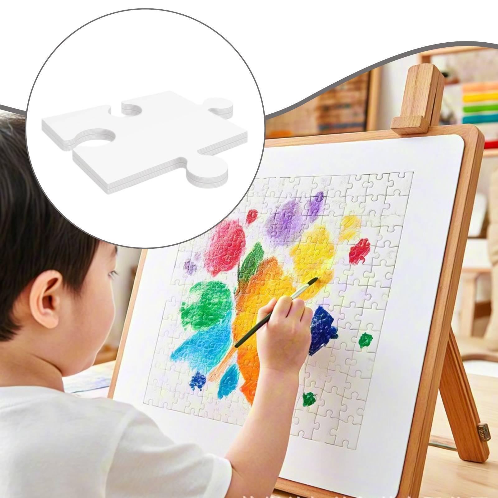 24x White Cardboard Blank Jigs - Puzzle Blank White ulasan dan harga