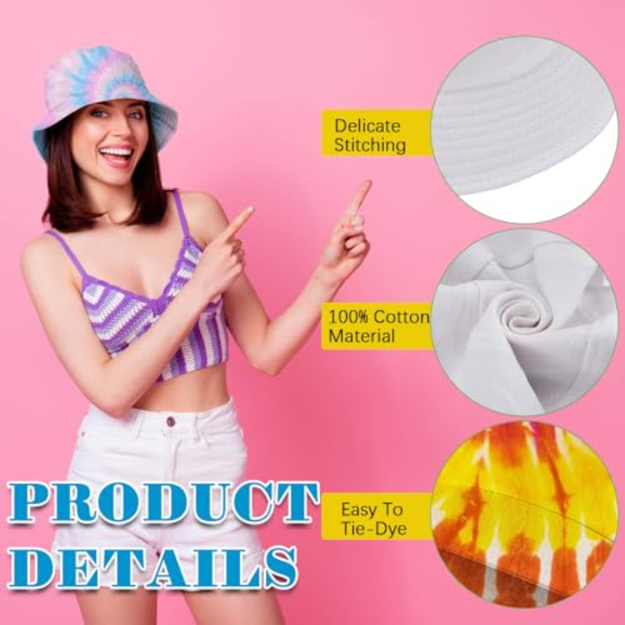 White cotton bucket hat for ti - Hat Sublimation Blank ulasan dan harga