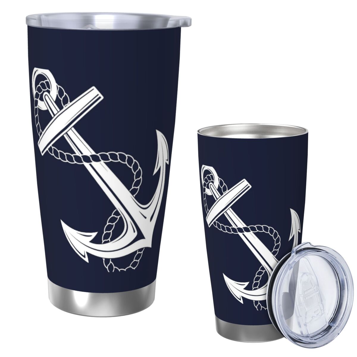 Anchor Nautical White & Navy S - Tumbler 20Oz White ulasan dan harga