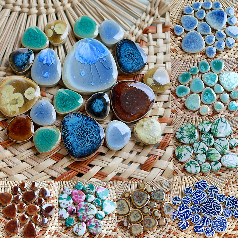 100g DIY Ceramic Mosaic Tiles  - Ceramic Tile Blank ulasan dan harga