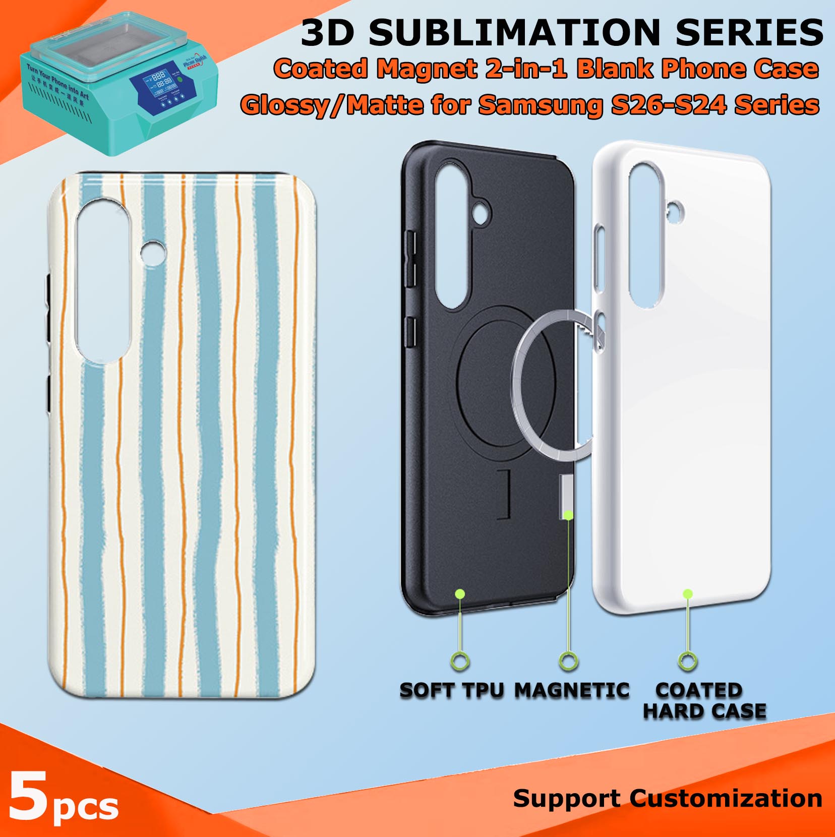 Fonlyu 5pc Coated Magnet 2 In  - Phone Case Blank Print ulasan dan harga