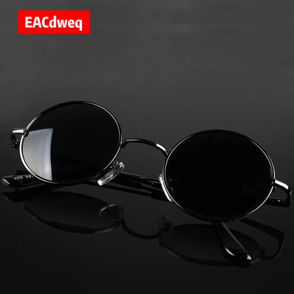Retro Vintage Round Sunglasses - Metal Photo Panel ulasan dan harga