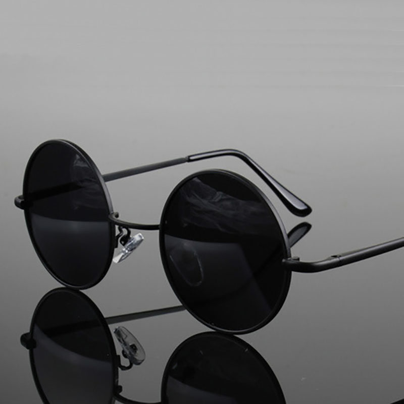 Retro Vintage Round Sunglasses - Metal Photo Panel ulasan dan harga